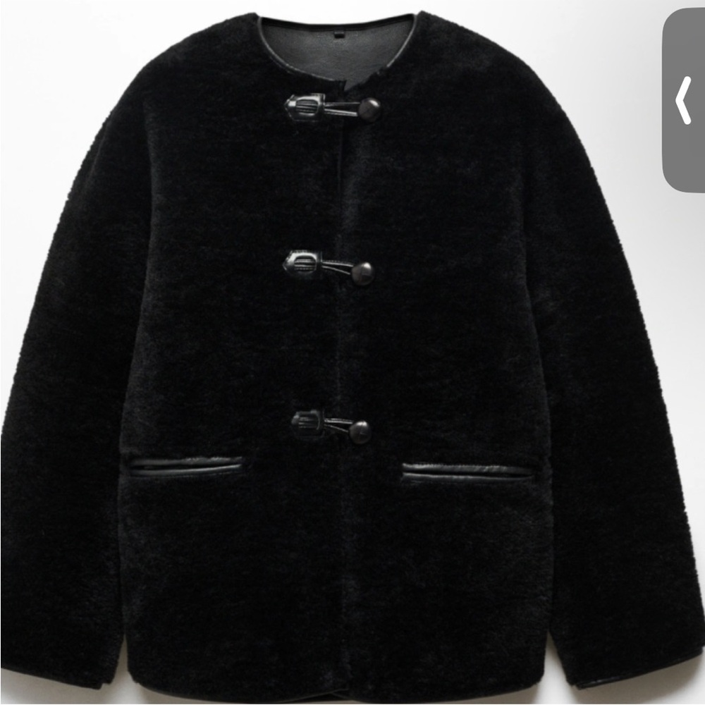 Mango Black Toggle Jacket